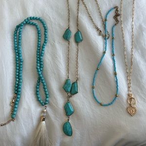 Turquoise and gold necklace set